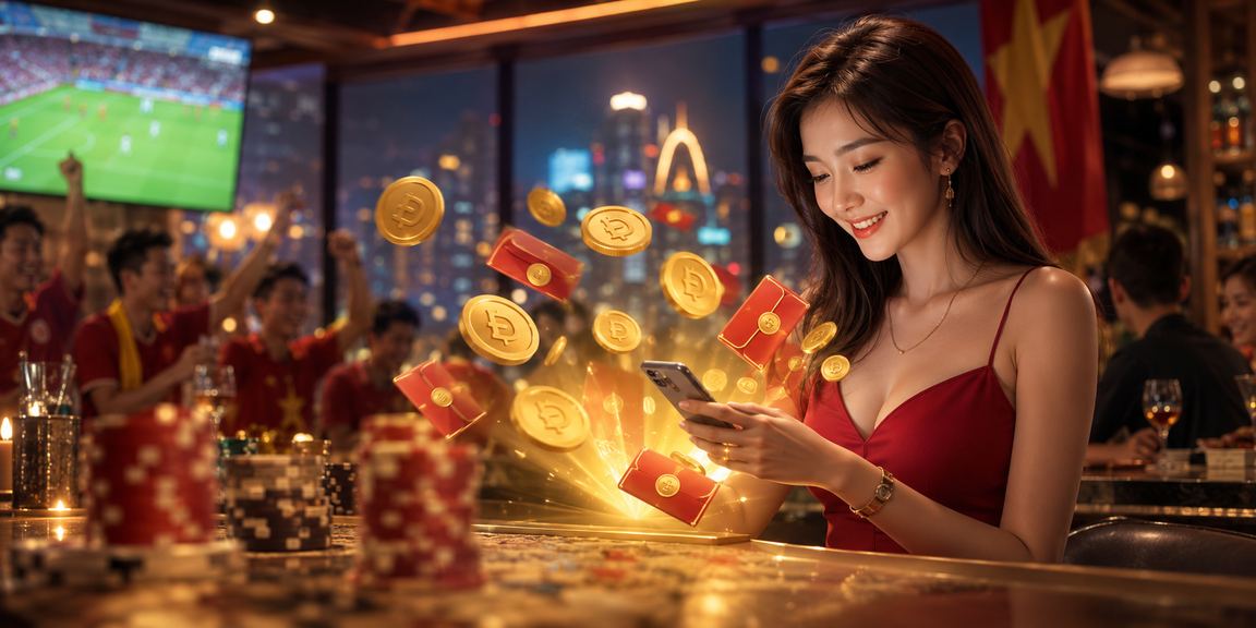 Cô gái Việt Nam thưởng thức trò chơi trực tuyến mới trong không khí lễ hội Hà Nội
